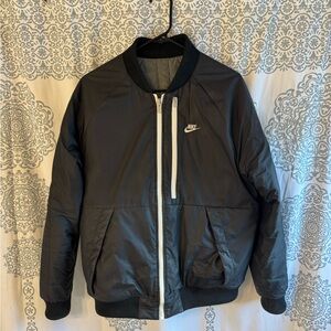 Nike Black Performance Bomber Jacket with Stand-Up Collar